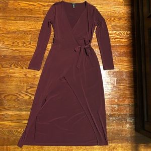 Maroon tie front dress